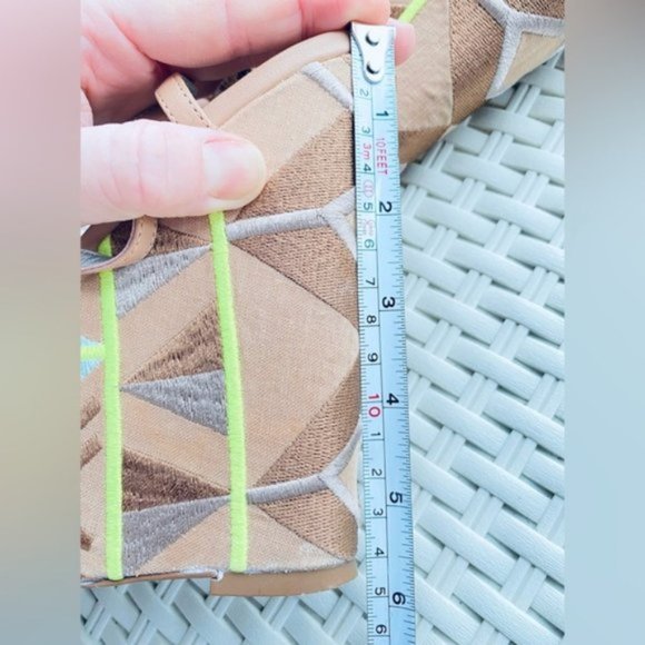 Vintage Sam Edelman Wedge Platform Mozaic Strappy Sandals - Picture 7 of 14